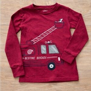 Carter’s Red Fire Truck Pajama Top Toddler Boys 3T